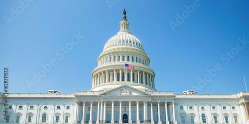 Explore the grandeur of the capitol building washington d.C. Architectural icon bright daylight outdoor viewpoint symbol of democracy