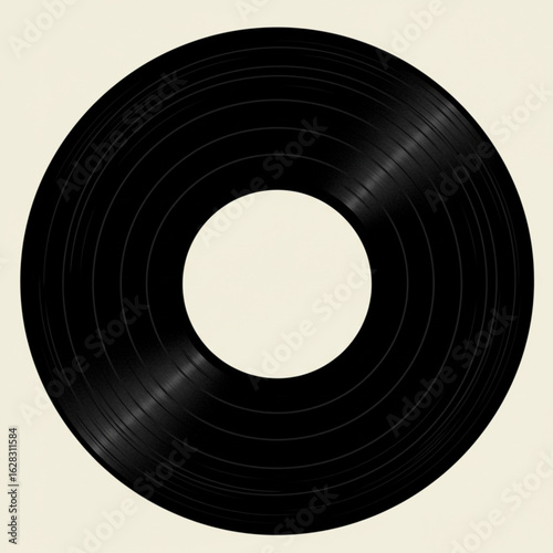 Vector art of vintage vinyl record disk isolated on white background