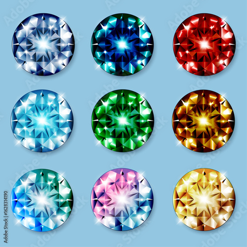 The diamonds are multicolored and shiny