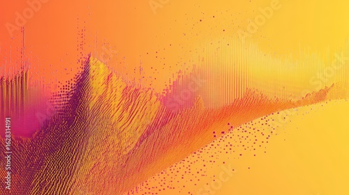 Yellow background with orange and purple lines