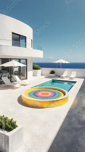 A bold, post-modern tropical mansion designed with fluid architectural forms