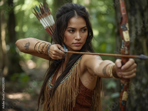 woman with bow and arrow