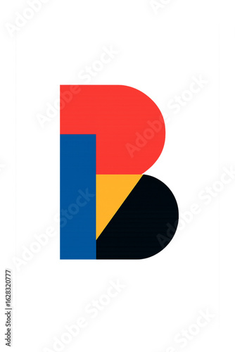 letter B logo bauhaus style