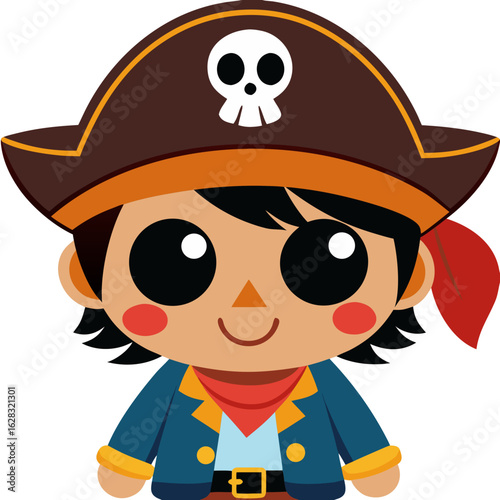 Brave Little Pirate Cartoon Vector Illustration for Kids Adventure and Storybook