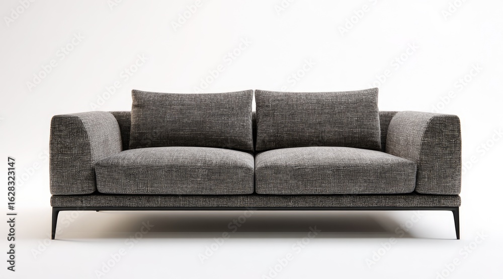Fototapeta premium Modern gray fabric sofa
