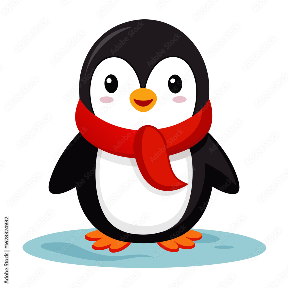 Naklejka premium Cute Winter Penguin Illustration