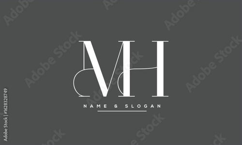 MH, HM, M, H Abstract Letters Logo Monogram