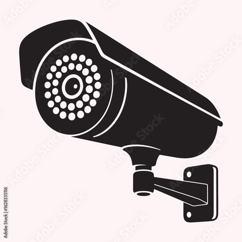 Surveillance Camera Silhouette – Security System Vector Icon