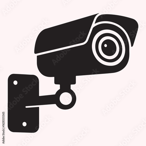 Surveillance Camera Silhouette – Security System Vector Icon