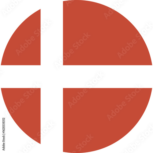 Free Download Denmark flag. Danish Flag with Nordic Cross in Circle. National Denmark round flag. - GFXLoad