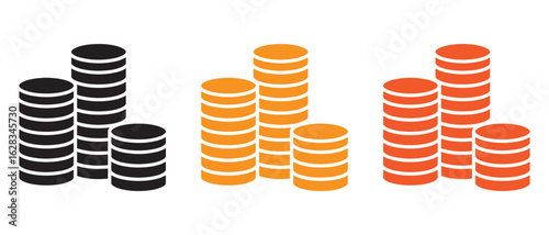 Colorful Stacked Coin Illustration. Representing Financial Growth and Wealth Accumulation.