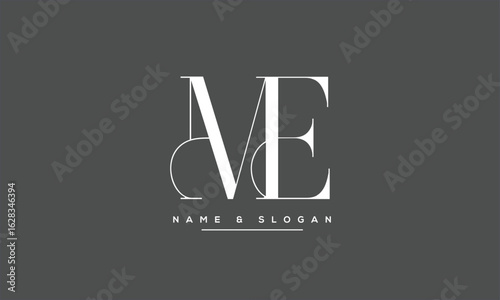 ME, EM, M, E Abstract Letters Logo Monogram