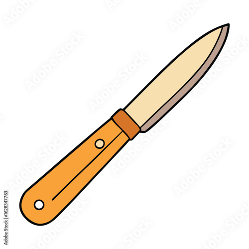 A kitchen utility knife with a sharp, versatile blade perfect for slicing, chopping, and dicing fruits, vegetables, and meats—essential for everyday meal prep tasks.
