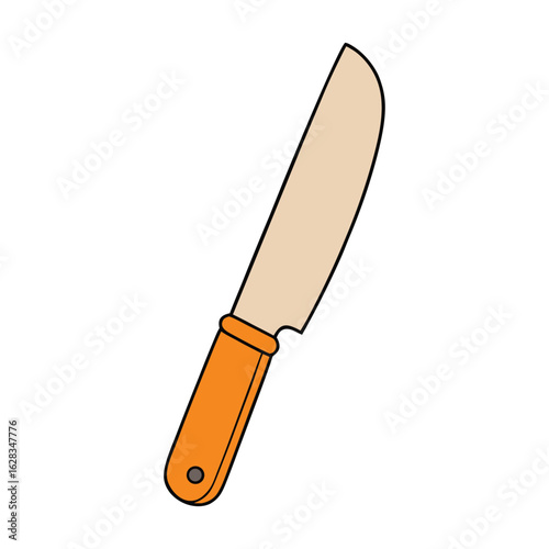 A kitchen utility knife with a sharp, versatile blade perfect for slicing, chopping, and dicing fruits, vegetables, and meats—essential for everyday meal prep tasks.
