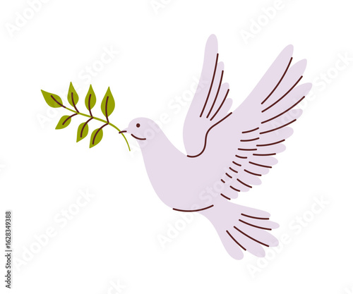 Dove with olive branch symbol