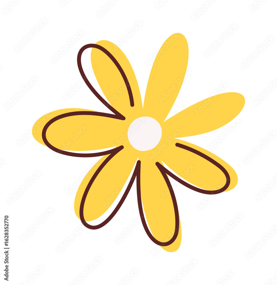 Creative yellow flower design element Creative yellow flower design element