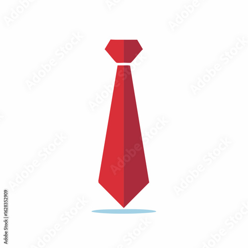 Red tie illustration flat design vector concept isolated graphic