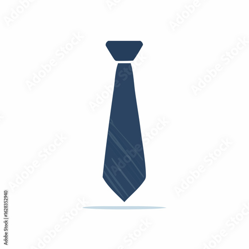 Elegant dark blue necktie formal wear accessory flat design illustration