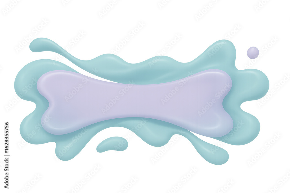 Naklejka premium Pastel blue, purple cream swirling, merging into bone-like formation against translucent surface