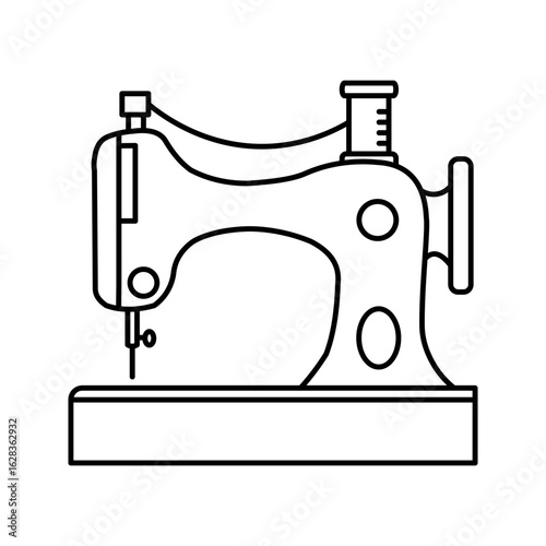  sewing machine white on background