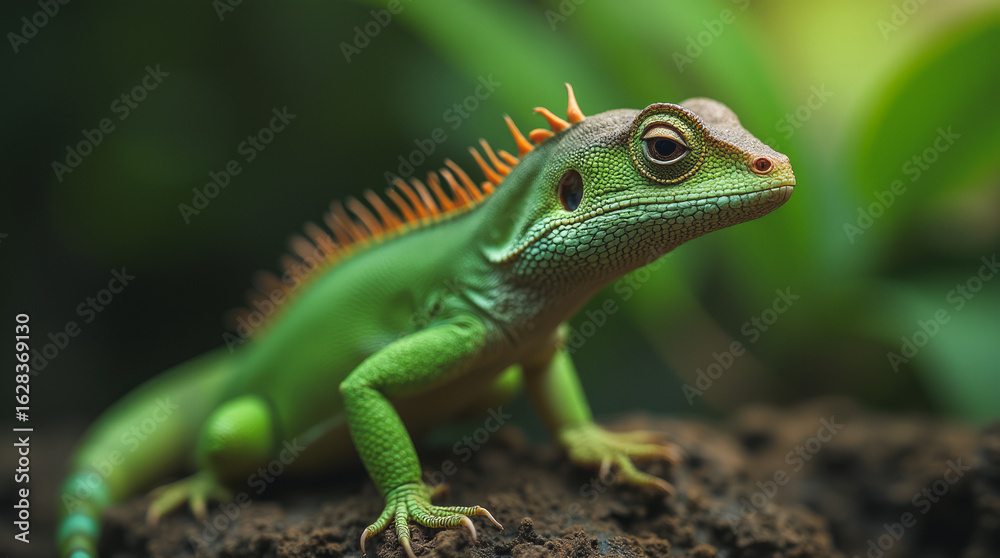 Green Anole Lizard Rapidly Changing Color from Bright Green to Brown with Textured Scaly Skin Green Anole Lizard Rapidly Changing Color from Bright Green to Brown with Textured Scaly Skin