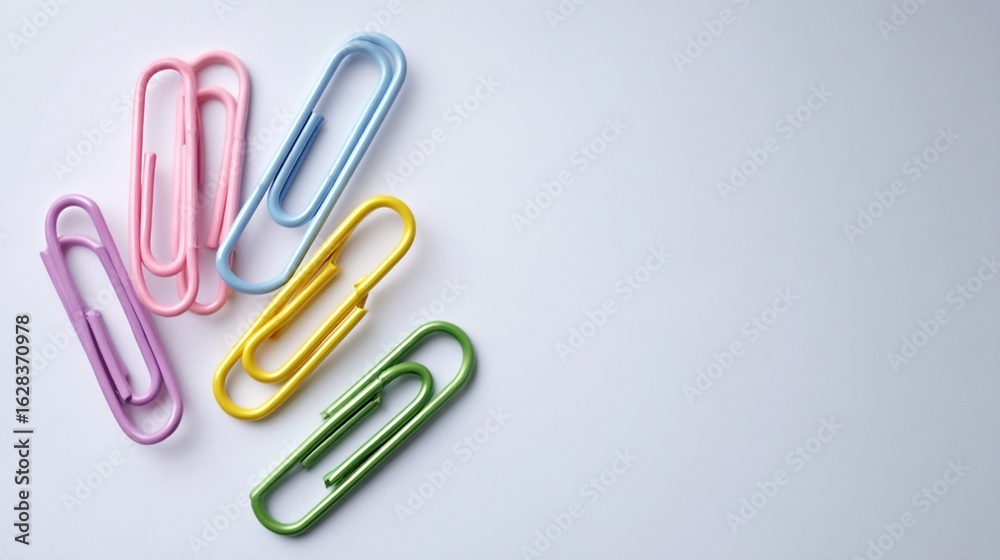Obraz premium paper clips on white background