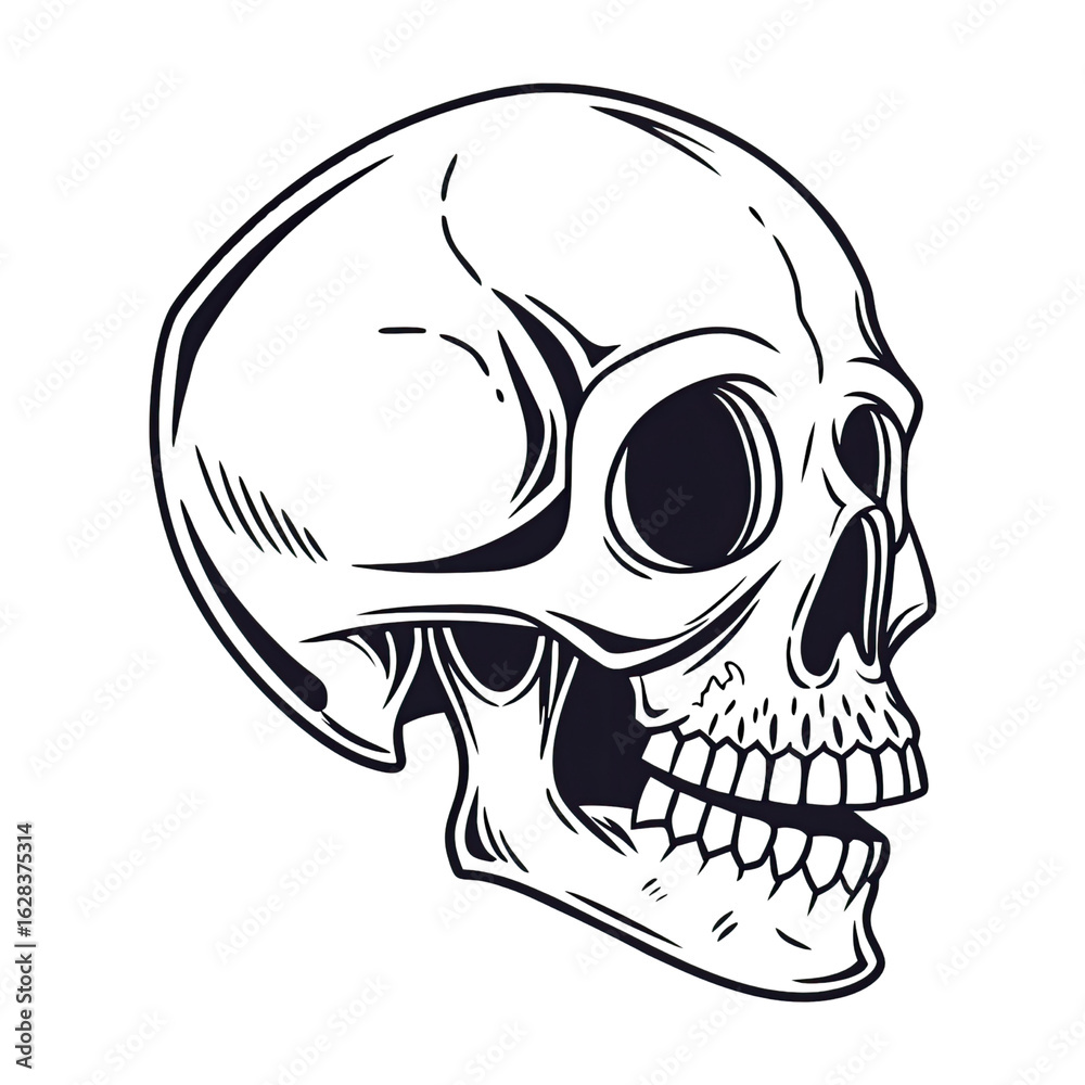 Naklejka premium vector illustration of a skull 