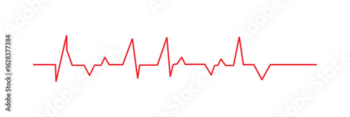Heart rhythm set, Electrocardiogram, ECG EKG signal, Heart rate monitor set line vector isolated on white background in eps 10.