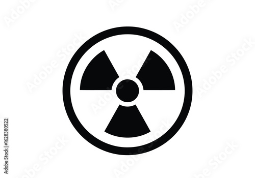 Vector illustration of Black Radiation Symbol On White Transparent Background hazard danger