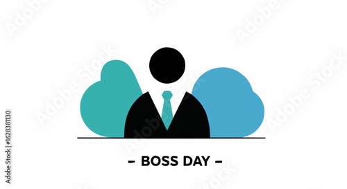 Symbolic illustration for Boss Day featuring abstract business person.