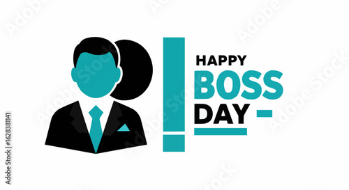 Happy Boss Day typography illustration. 