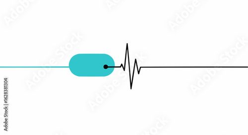 Abstract minimalist representation of an electrocardiogram with a line.