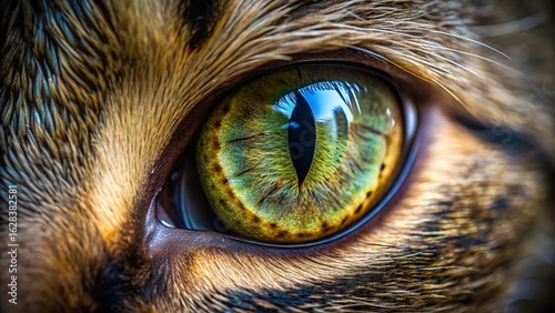 close up of an eye of a cat