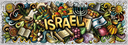 Israel vector cartoon doodle banner design