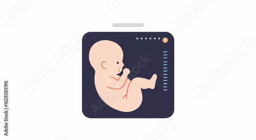 Minimalist ultrasound baby scan concept for maternity and parenthood design