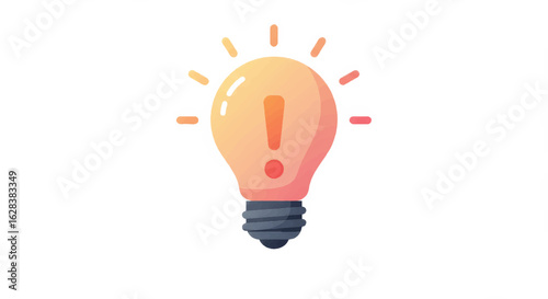 Creative idea inspiration with exclamation mark light bulb illustration