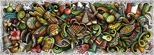 Peru hand drawn cartoon doodles illustration
