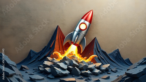 Illustration of space rocket  
