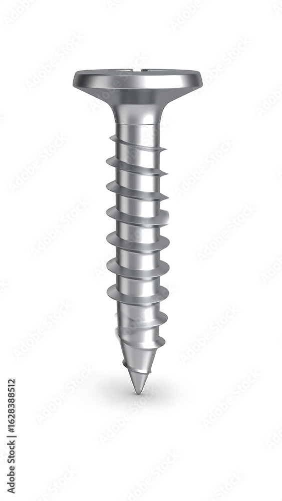 Metallic screw isolated on white Metallic screw isolated on white