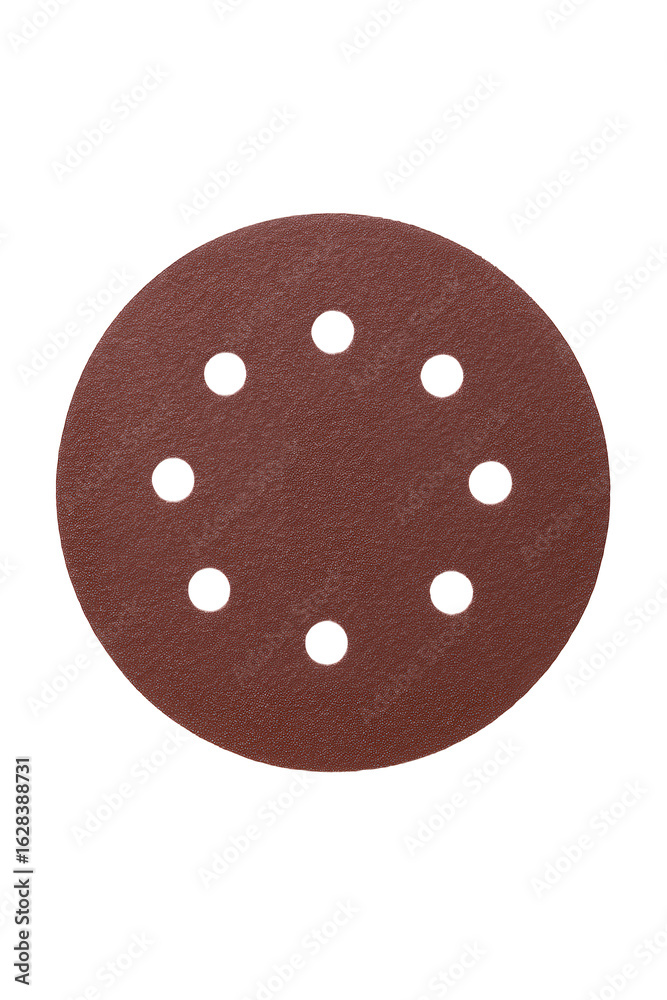 Fototapeta premium Circular Sandpaper Disc with Multiple Holes for Power Tool Attachment and Surface Finishing Applications