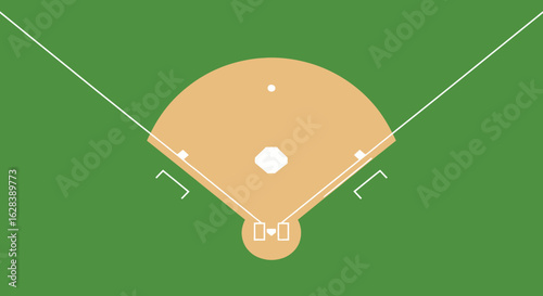 Clean Simple Baseball Diamond Field Court Illustration Graphic Element
