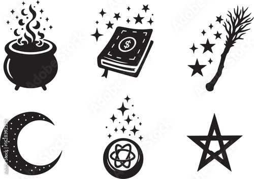 Mystical Symbols Collection: Magic, Stars, Moon, and Prosperity