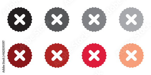 Check mark and cross mark icons set. right and wrong sign concept. tick mark symbol and x cross icon in circle shape