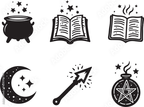 Magical symbols for fantasy, occult, and mystical themes