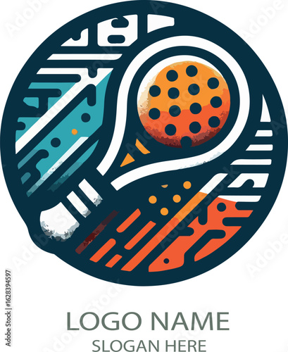padel logo icon vector white background .