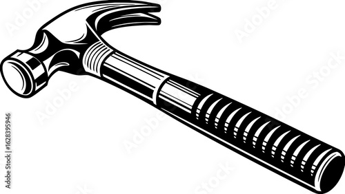 very beautiful Hammer with yellow and black handle. clipart isolated on on white background.