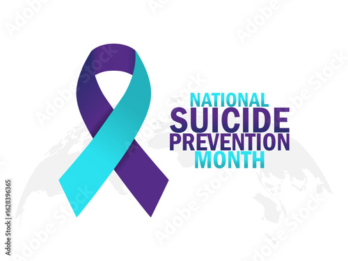 Vector graphic of National Suicide Prevention Month for National Suicide Prevention Month celebration.