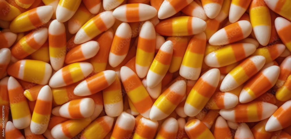 Candy corn for Halloween scattered texture Candy corn for Halloween scattered texture