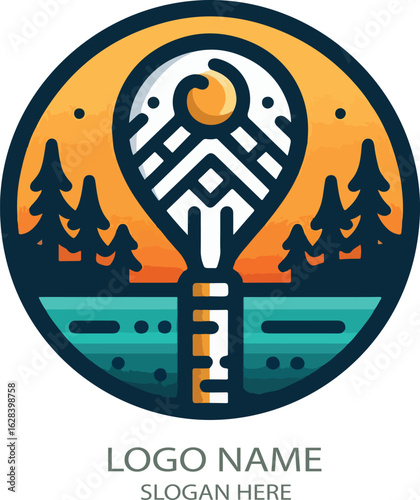 padel logo icon vector white background .