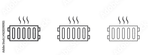 Radiator icon in linear, outline icon isolated on white background
